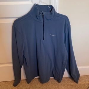 Men's Eddie Bauer Polar Fleece Quarter-Zip Pullover Jacket Size L Blue